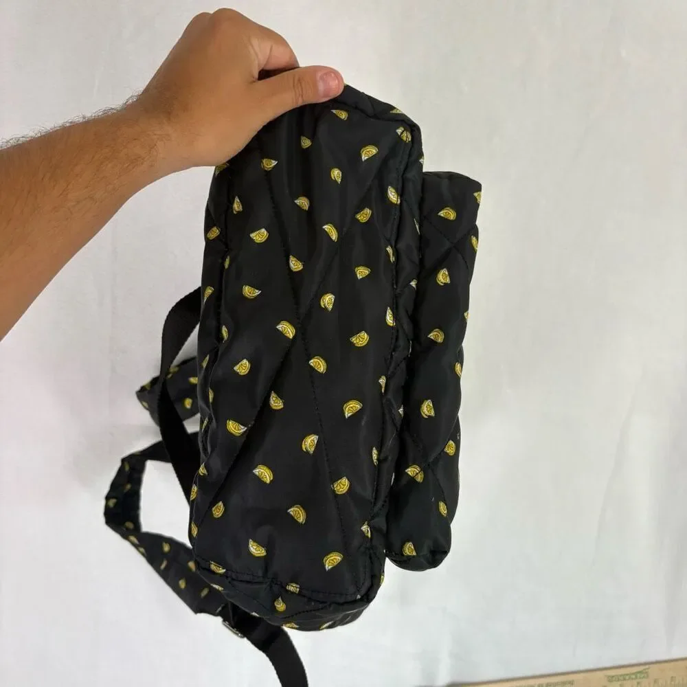 Marc‎ by Marc Jacobs Black with Lemon Print Quilted Backpack